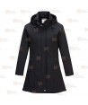 Abrigo softshell muy grueso de triple capa y capucha color negro para mujer
