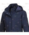 Abrigo softshell muy grueso de triple capa y capucha color azul marino para mujer