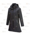 Abrigo softshell muy grueso de triple capa y capucha color gris marengo para mujer