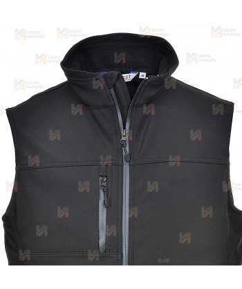 Chaleco softshell de 3 capas impermeable color negro