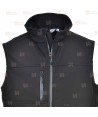 Chaleco softshell de 3 capas impermeable color negro
