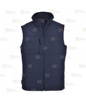 Chaleco softshell de 3 capas impermeable color azul marino