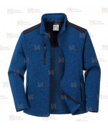 Chaqueta polar bicolor gruesa con refuerzos en hombros