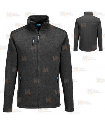Chaqueta polar bicolor gruesa con refuerzos en hombros