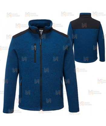 Chaqueta polar bicolor gruesa con refuerzos en hombros