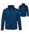 Chaqueta polar bicolor gruesa con refuerzos en hombros