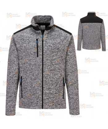 Chaqueta polar bicolor gruesa con refuerzos en hombros