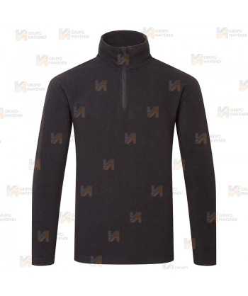 Jersey polar de trabajo con media cremallera y tejido ecológico color negro