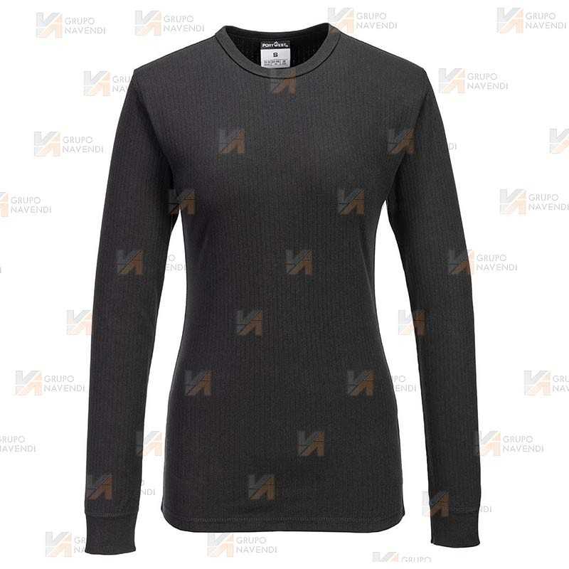 Camiseta térmica de manga larga color negro para Mujer