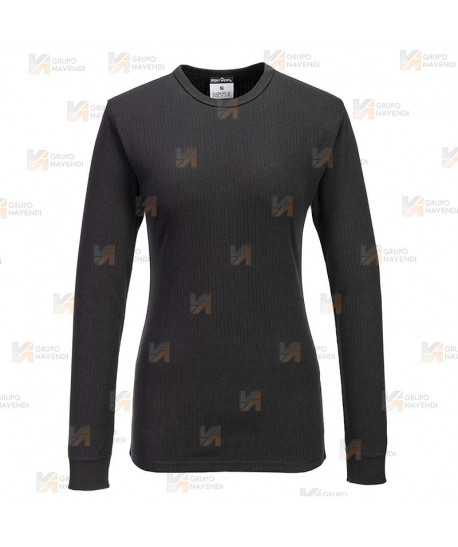 Camiseta térmica de manga larga color negro para Mujer