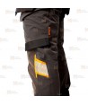 Pantalón de trabajo Strech de corte entallado con refuerzos y bolsillos desmontables