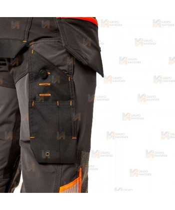 Pantalón de trabajo Strech de corte entallado con refuerzos y bolsillos desmontables
