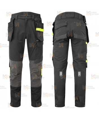 Pantalón de trabajo Strech de corte entallado con refuerzos y bolsillos desmontables