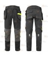 Pantalón de trabajo Strech de corte entallado con refuerzos y bolsillos desmontables