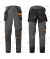 Pantalón de trabajo Strech de corte entallado con refuerzos y bolsillos desmontables