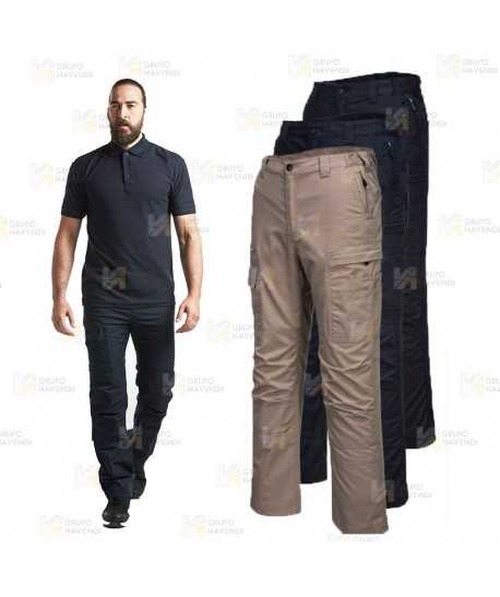 Pantalón laboral con tejido RipStop elástico muy resistente color marino