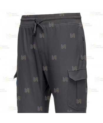 Pantalón laboral, elástico con diseño deportivo color gris oscuro