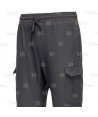 Pantalón laboral, elástico con diseño deportivo color gris oscuro
