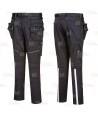 Pantalón laboral, elástico con bolsillos desmontables color negro