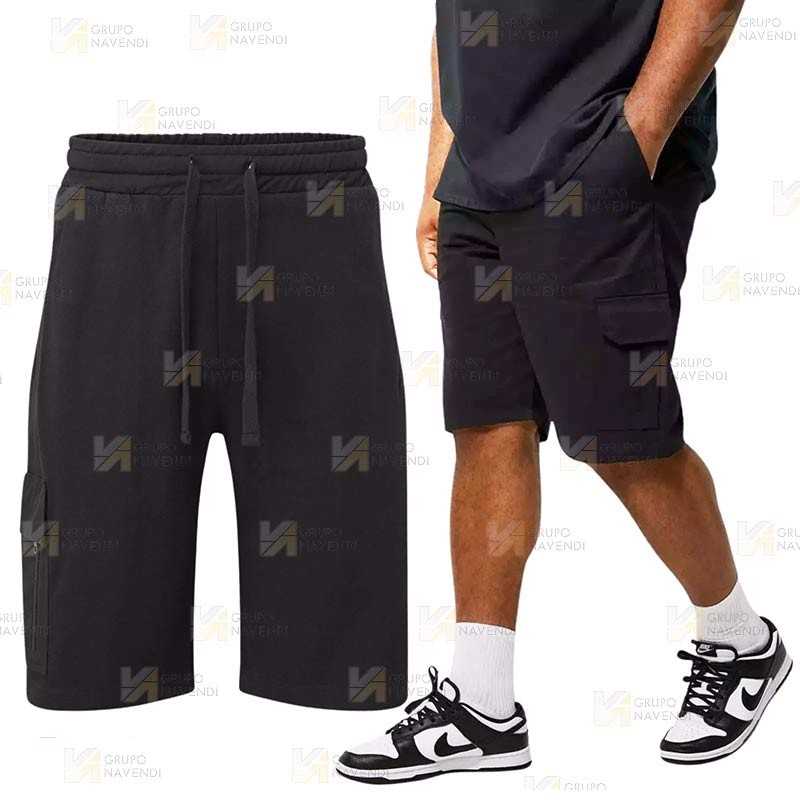 Bermuda laboral, elástico con hechura deportiva color negro
