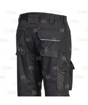 Pantalón con refuerzos, elástico especial para uso con arnés color negro