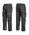 Pantalón con refuerzos, elástico especial para uso con arnés color negro