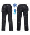 Pantalón con forro para frio extremo con bolsillos desmontables, color negro