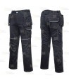 Pantalón elástico, muy resistente con bolsillos desmontables, color gris y negro