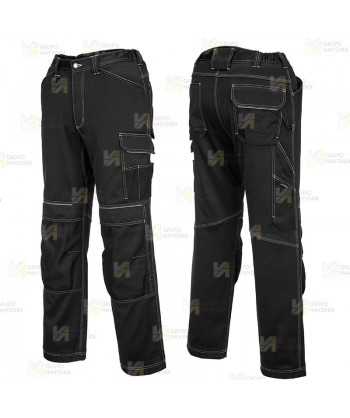 Pantalón elástico, con refuerzos muy ligero pero resistente, color gris y negro