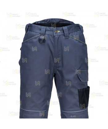 Pantalón elástico, con refuerzos muy ligero pero resistente, color gris y negro