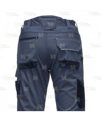 Pantalón elástico, con refuerzos muy ligero pero resistente, color gris y negro