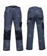 Pantalón elástico, con refuerzos muy ligero pero resistente, color gris y negro