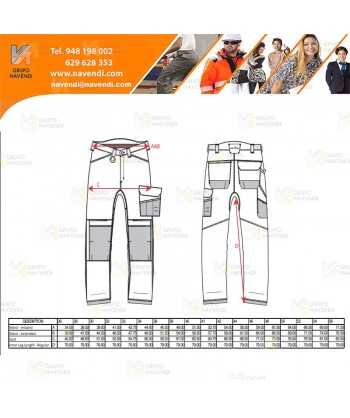 Pantalón elástico, con refuerzos muy ligero pero resistente, color gris y negro