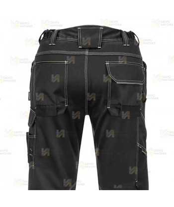 Pantalón laboral, elástico y con refuerzos para mujer, color negro