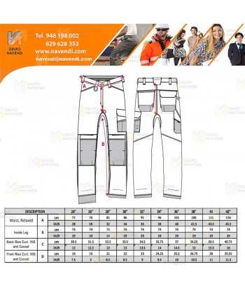 Pantalón laboral, elástico y con refuerzos para mujer, color negro