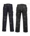 Pantalón laboral, elástico y con refuerzos para mujer, color negro