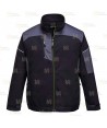 Chaqueta de trabajo bicolor ergonómica y muy resistente color negro y gris