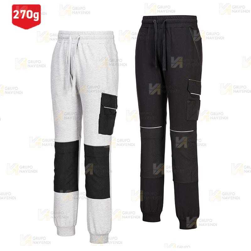 Pantalón laboral con refuerzos en rodillas y diseño deportivo