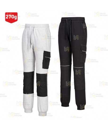 Pantalón laboral con refuerzos en rodillas y diseño deportivo