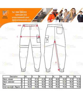 Pantalón laboral con refuerzos en rodillas y diseño deportivo