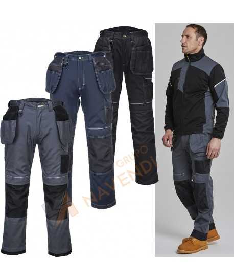 Pantalón bicolor, grueso y con refuerzos y bolsillos desmontables