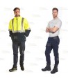 Pantalón ecológico de trabajo, elástico y multibolsillos color azul marino