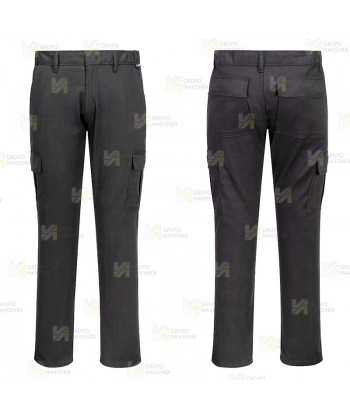 Pantalón ecológico de trabajo, elástico y multibolsillos color negro