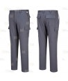 Pantalón ecológico de trabajo, elástico y multibolsillos color gris
