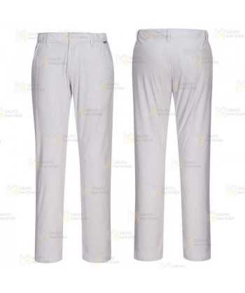 Pantalón ecológico de trabajo, elástico Slim color blanco
