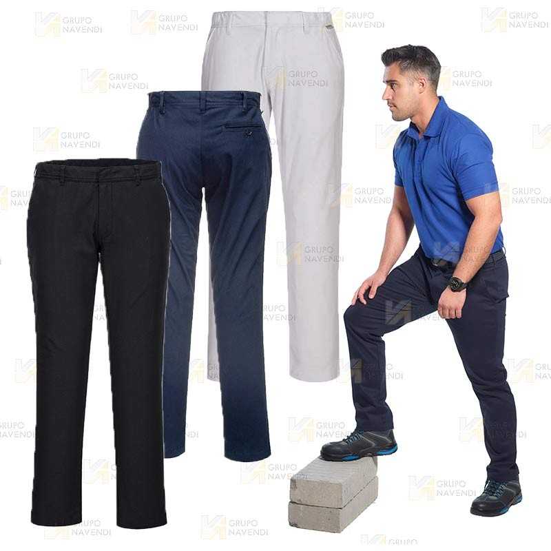Pantalón ecológico de trabajo, elástico Slim