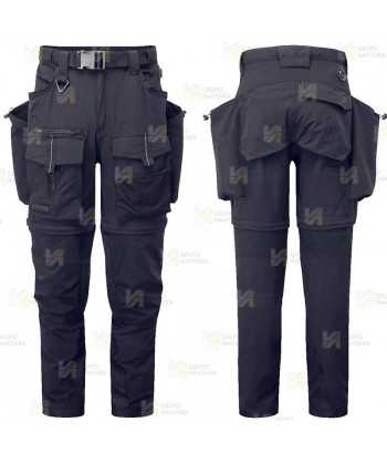 Pantalón laboral desmontable 3 en 1, multibolsillos con refuerzos