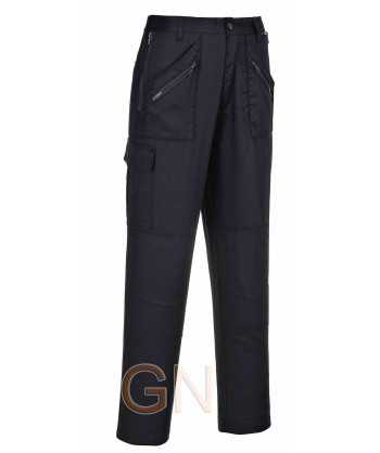 Pantalón multibolsillos con rodilleras para mujer color azul negro