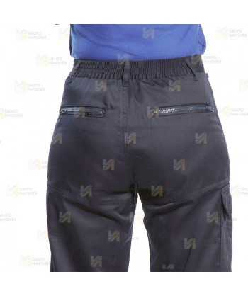 Pantalón multibolsillos con rodilleras para mujer color azul marino