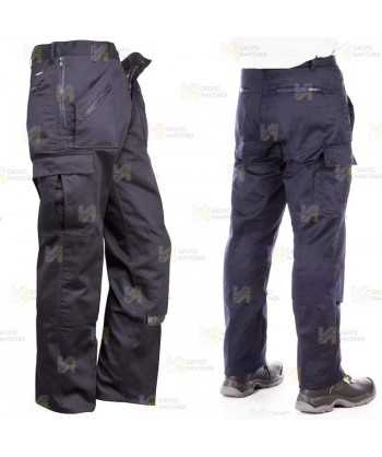 Pantalón multibolsillos con refuerzos y rodilleras color azul marino